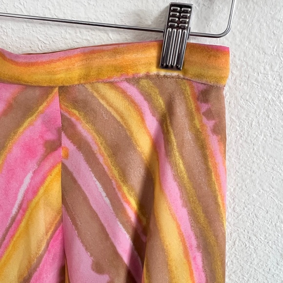 VINTAGE 60s pink yellow chiffon maxi skirt / size 26'' - Picture 4 of 6